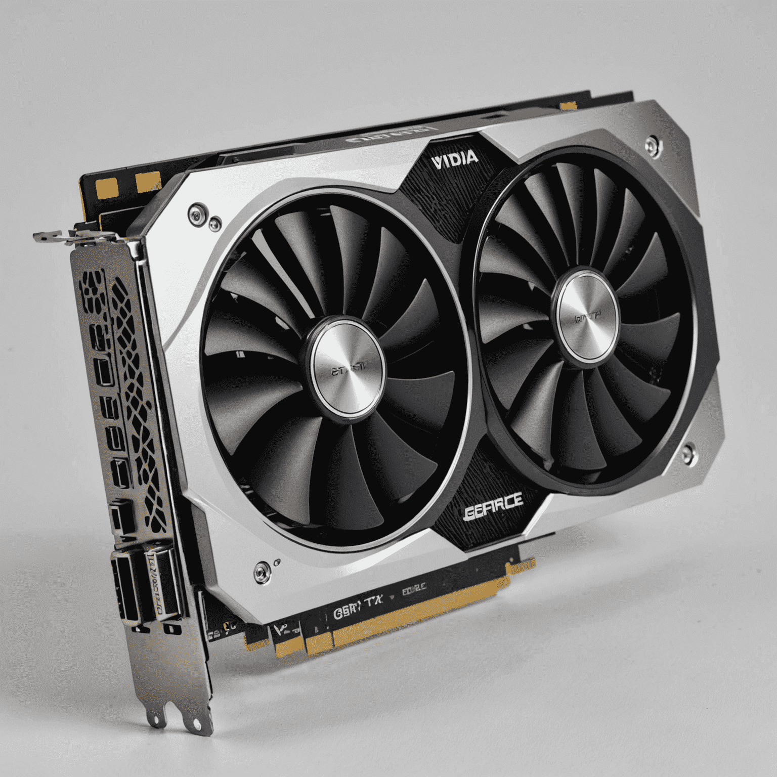 NVIDIA GeForce RTX 3060 Ti graphics card, compact dual-fan design with silver accents