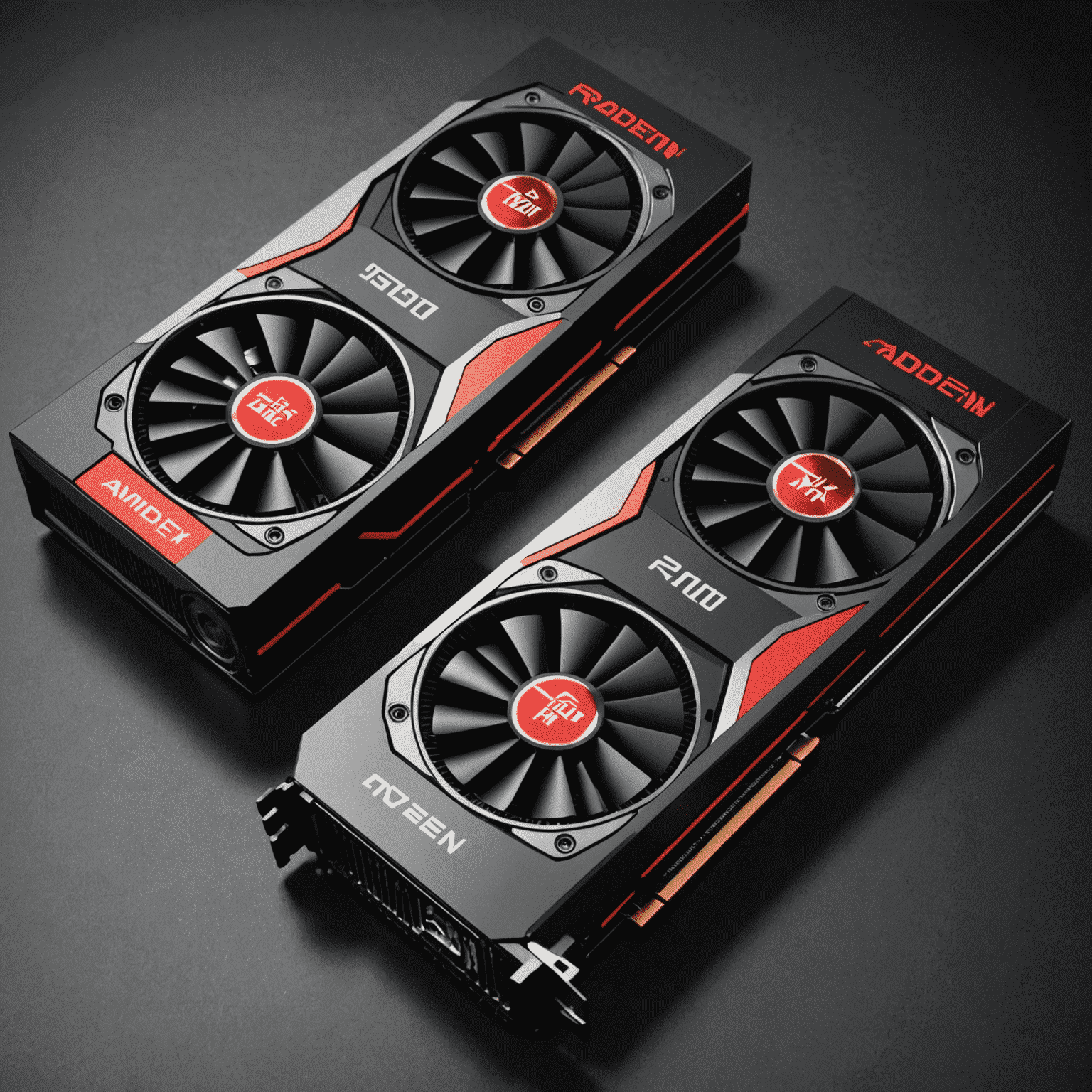 AMD Radeon RX 6700 XT graphics card, sleek design with two fans and 'Radeon' branding